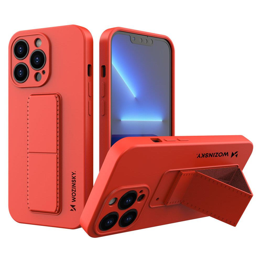 Silikonowe etui z podstawką Wozinsky Kickstand Case - etui iPhone 13 mini - czerwone