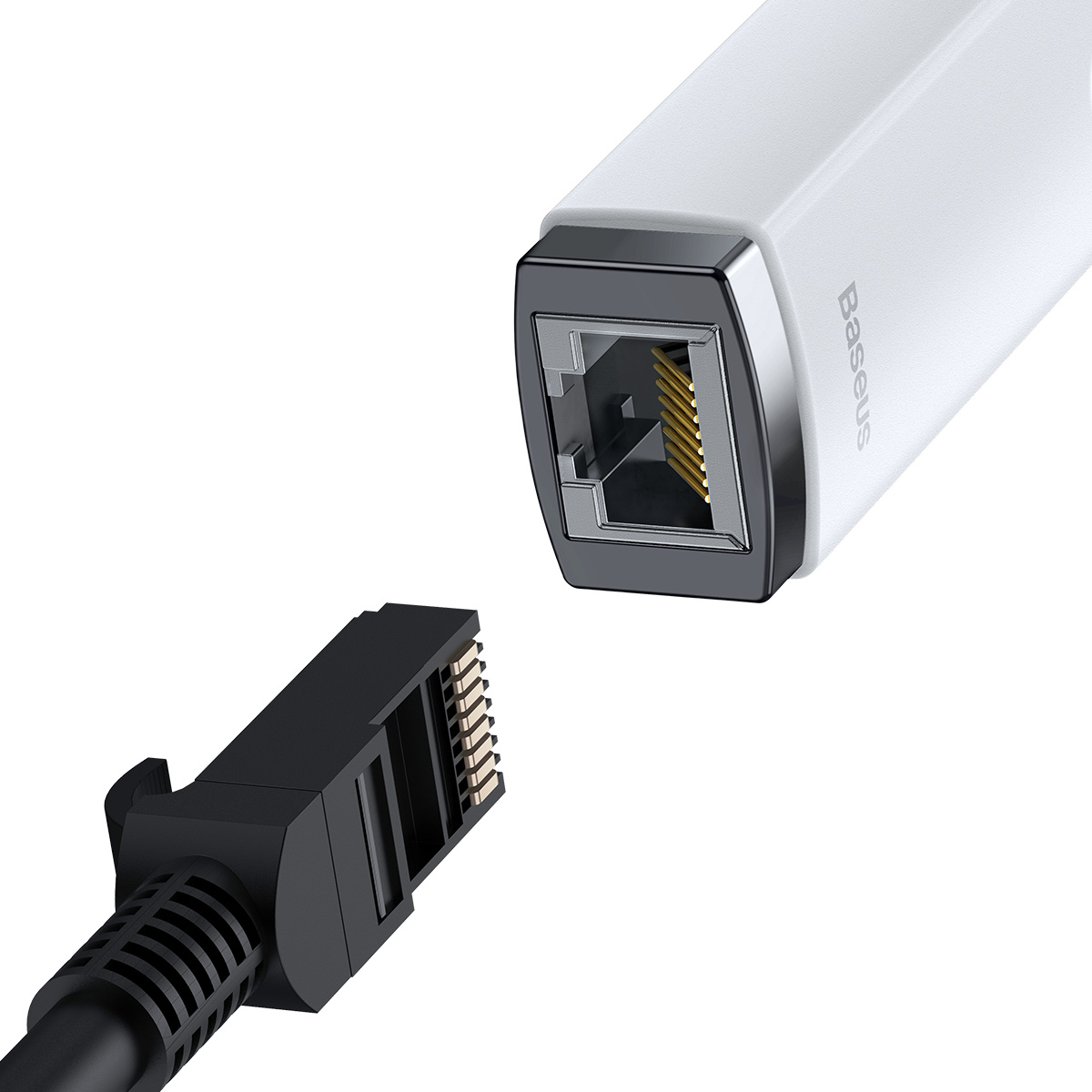 Baseus Lite Series zewnętrzna karta sieciowa USB-A - RJ-45 1Gbps (1000Mbps) biały (WKQX000102)