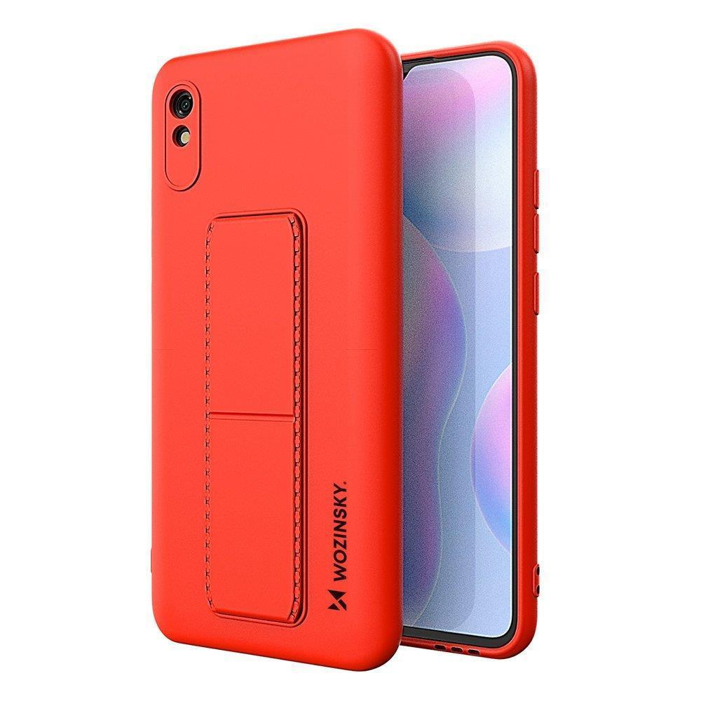 Silikonowe etui z podstawką Wozinsky Kickstand Case - etui Xiaomi Redmi Note 9 Pro / Xiaomi Redmi Note 9S - czerwone