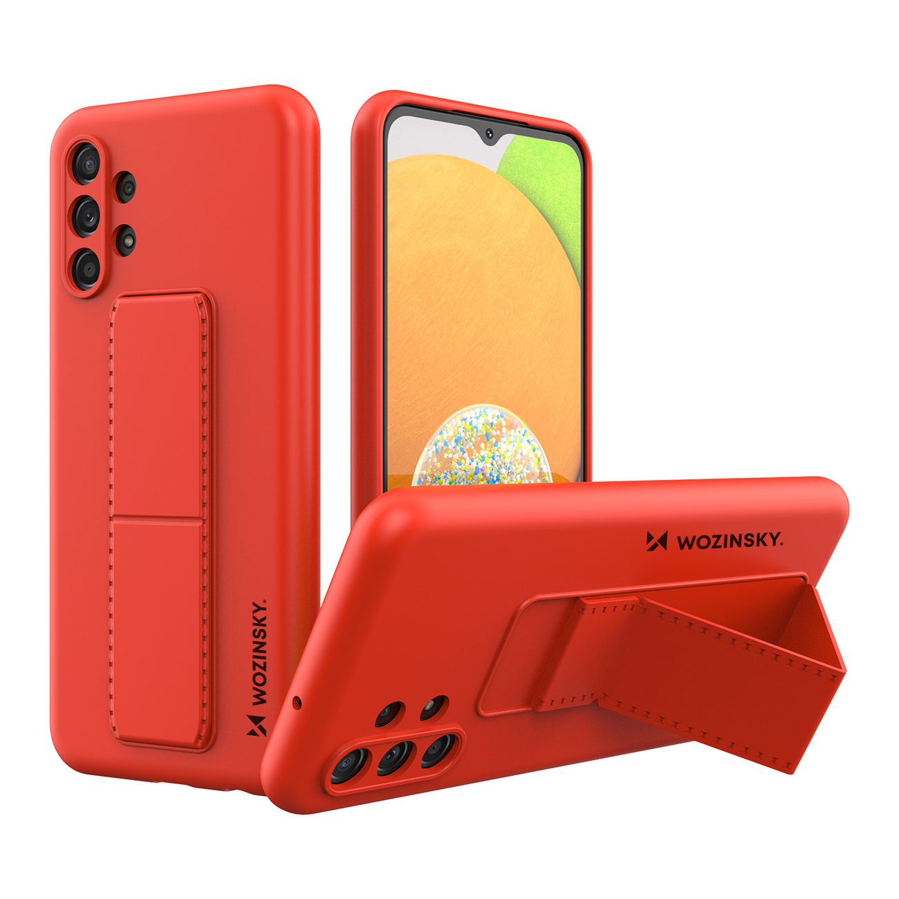Silikonowe etui z podstawką Wozinsky Kickstand Case - etui Samsung Galaxy A13 5G - czerwone