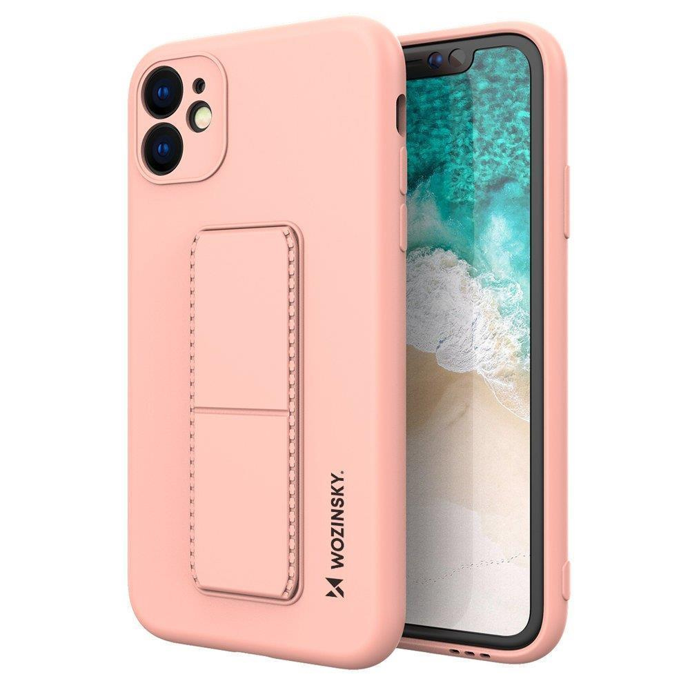 Silikonowe etui z podstawką Wozinsky Kickstand Case - etui iPhone 12 Pro Max - różowe