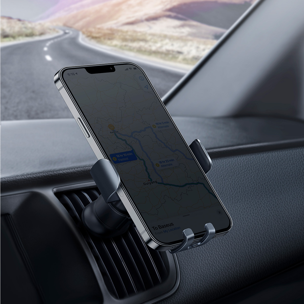 Support de téléphone de voiture gravitationnel Baseus Metal Age II pour  grille de ventilation gris foncé (SUJS000013) - grossiste d'accessoires GSM  Hurtel