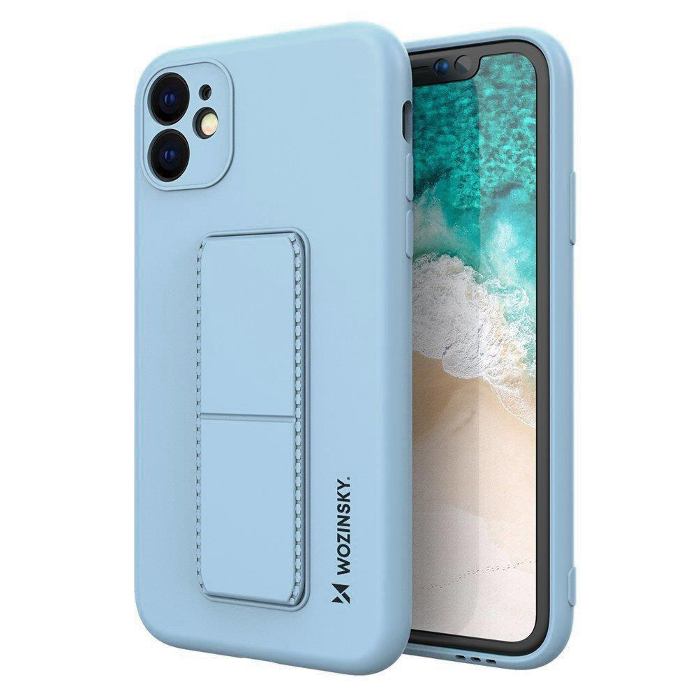 Silikonowe etui z podstawką Wozinsky Kickstand Case - etui iPhone 12 - jasnoniebieskie