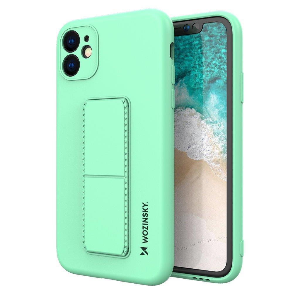 Wozinsky Kickstand Case silicone with stand - mint Silikonowe etui z podstawką Wozinsky Kickstand Case - etui Xiaomi Redmi 10X 4G / Xiaomi Redmi Note 9 - miętowe