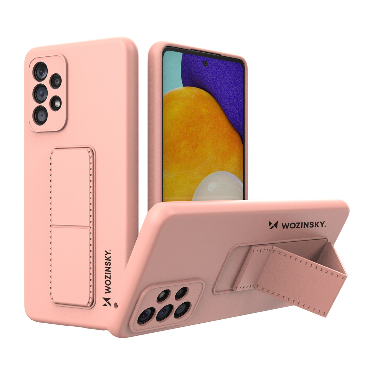 Silikonowe etui z podstawką Wozinsky Kickstand Case - etui Samsung Galaxy A53 5G - różowe