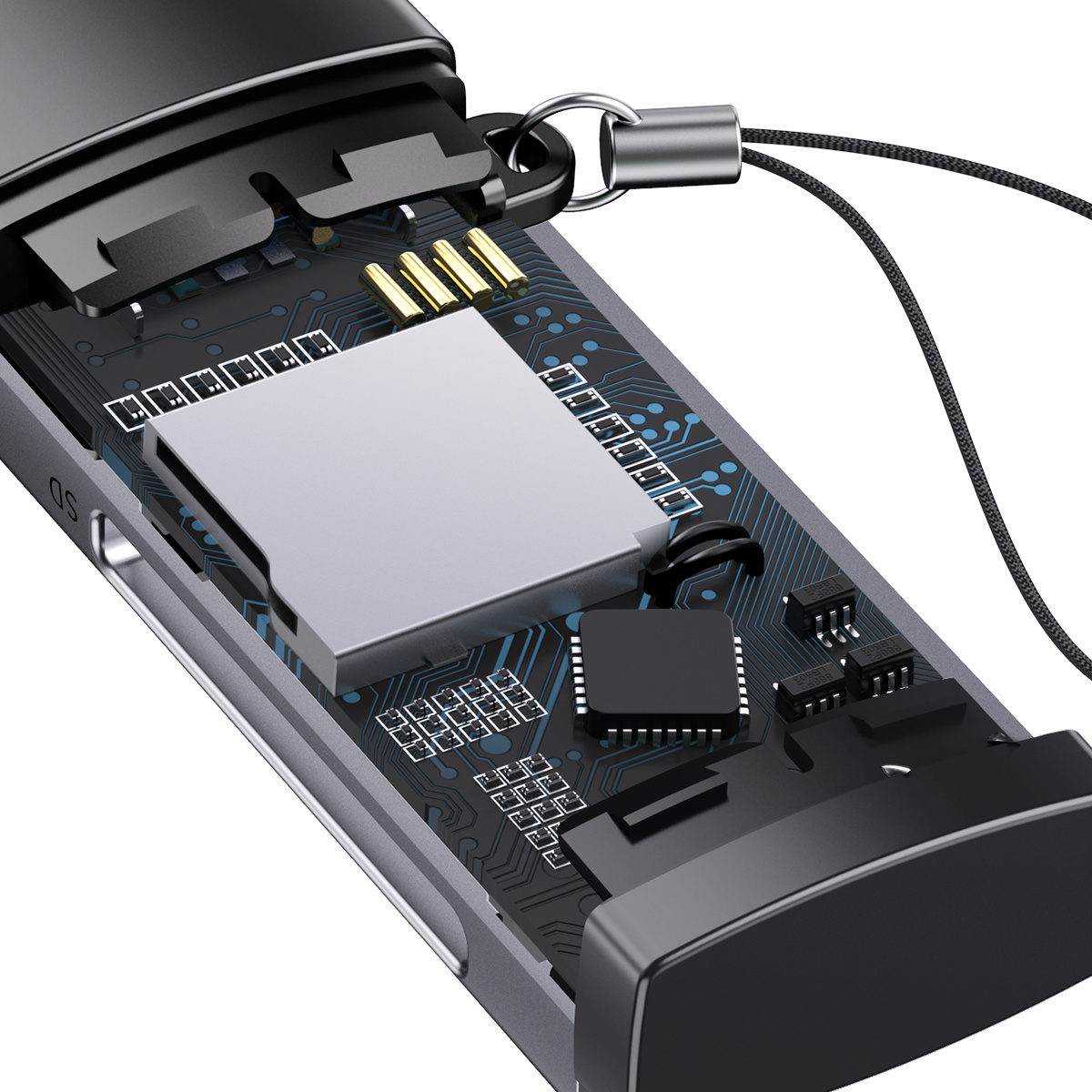 Adattatore Baseus Lite Series Lettore di schede SD / TF USB grigio  (WKQX060013) in Hurtel - grossista di accessori per dispositivi mobili