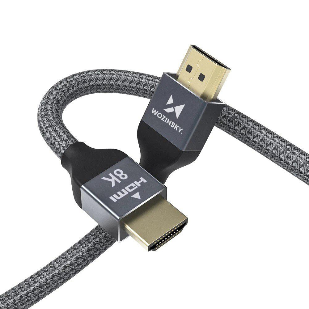 Kabel HDMI 2.1 Wozinsky z wtyczkami HDMI widzianymi z bliska