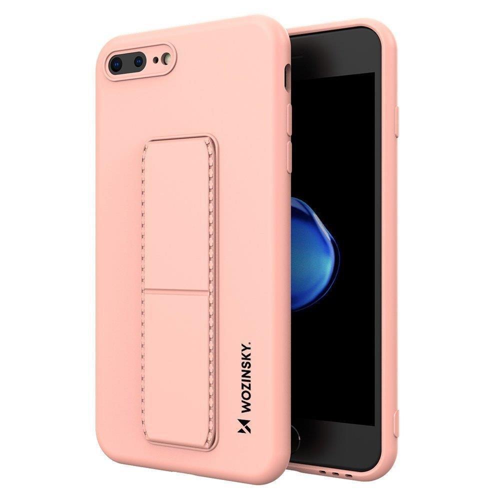 Silikonowe etui z podstawką Wozinsky Kickstand Case - etui iPhone 8 Plus / iPhone 7 Plus - różowe