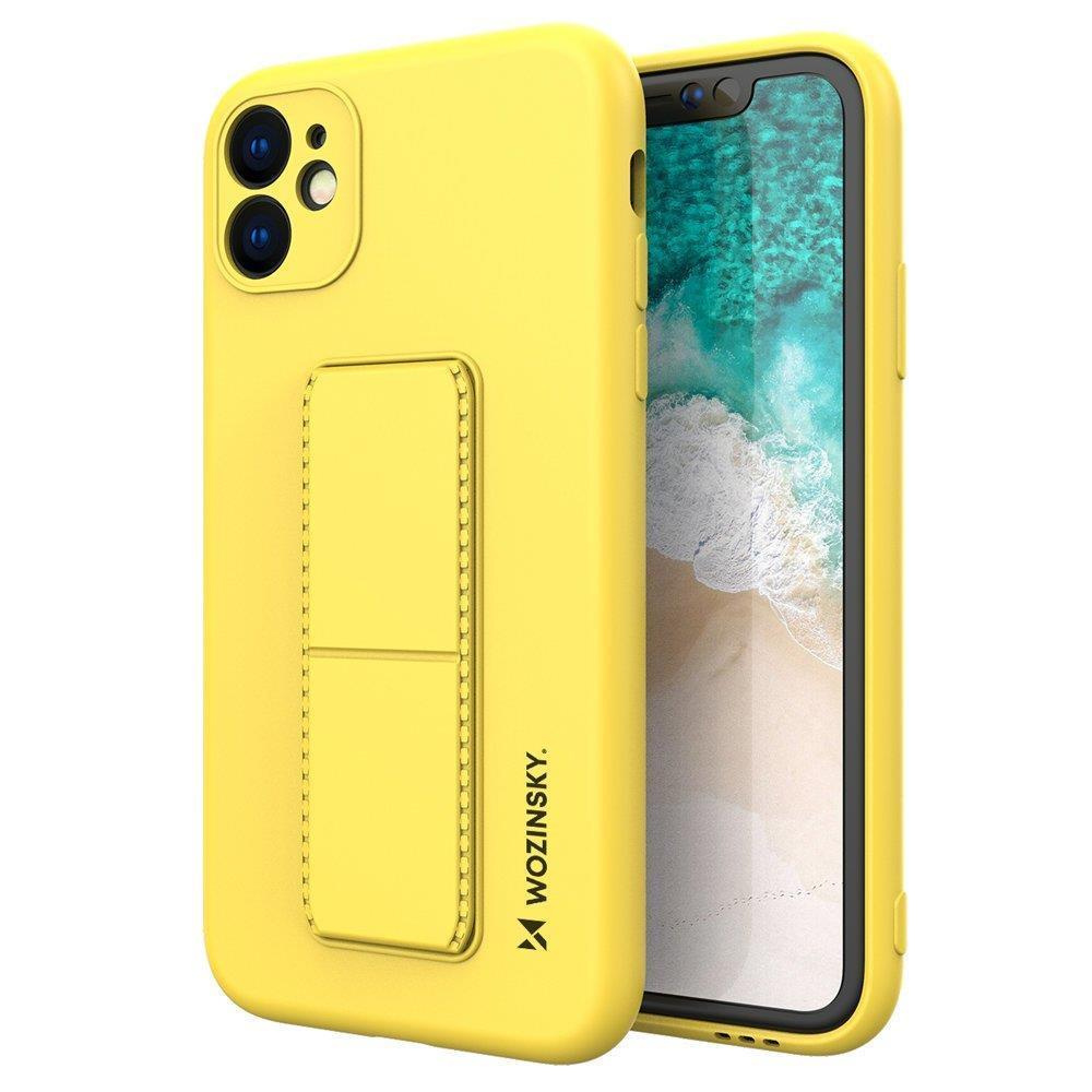 Silikonowe etui z podstawką Wozinsky Kickstand Case - etui iPhone 12 - żółte