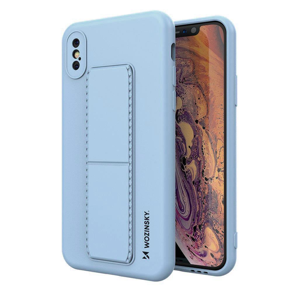 Silikonowe etui z podstawką Wozinsky Kickstand Case - etui iPhone XS / iPhone X - jasnoniebieskie
