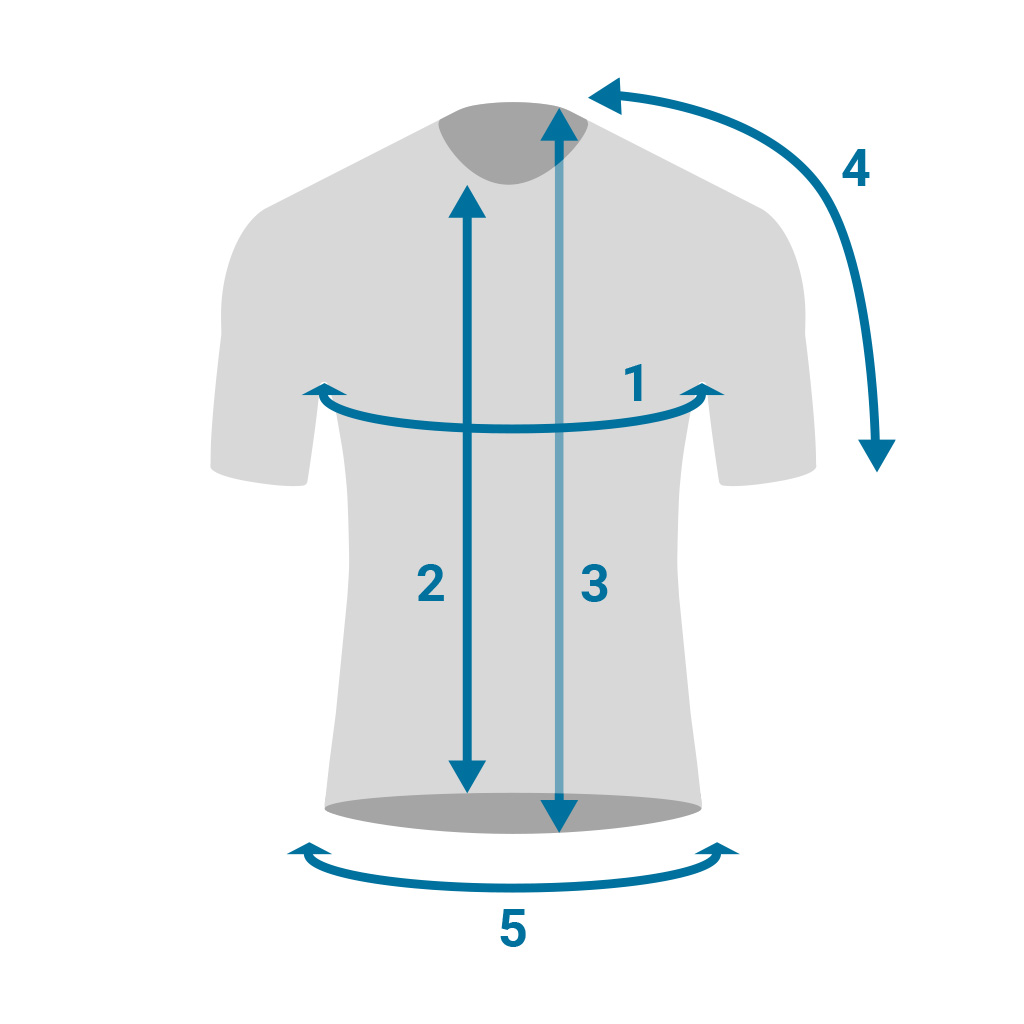 A graphic showing how to measure T-shirt dimensions