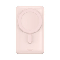 Baseus Magnetic Bracket Wireless Fast Charge Power Bank 10000mAh 20W Pink (With Baseus Xiaobai series fast charging Cable Type-C to Type-C 60W(20V/3A) 50cm white)