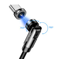 Joyroom magnetic USB - USB Type C charging cable 2,4A 1,2m black (S-1224X2 C black)