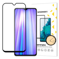 Wozinsky Tempered Glass Full Glue Super Tough Screen Protector Full Coveraged with Frame Case Friendly for Xiaomi Redmi Note 8 Pro black
