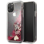 Guess GUHCN58GLHFLRA iPhone 11 Pro 5,8" raspberry hard case Glitter Hearts