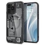 Spigen Ultra Hybrid Mag Case mit MagSafe für iPhone 15 Pro – Dunkelgrau (Zero One Pattern)