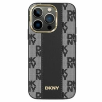 Etui DKNY Leather Checkered Mono Pattern MagSafe na iPhone 13 Pro Max - czarne