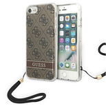 Guess GUOHCI8H4STW iPhone SE 2022 / SE 2020 / 7/ 8 Braun/Braun Hardcase 4G Print Strap