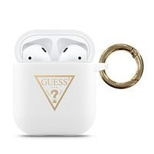 Guess GUACA2LSTLWH AirPods cover white/white Silicone Triangle Logo