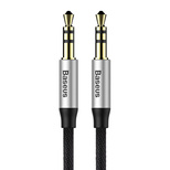 Baseus Yiven M30 kabel audio stereo AUX 3,5 mm męski mini jack 1,5m srebrno-czarny (CAM30-CS1)