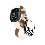 AmazingThing Class Band Lederarmband für Apple Watch 45 / 46 / 49 mm - Hellbeige