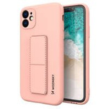 Wozinsky Kickstand Case iPhone 11 Pro pink silicone case with stand