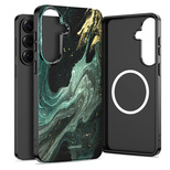 Etui Tech-Protect Lamano MagSafe na Samsung Galaxy A57 5G - czarno-zielone