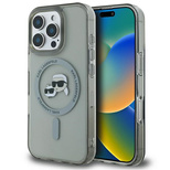 Karl Lagerfeld IML Metal Karl&amp;Choupette Head MagSafe Hülle für iPhone 16 Pro Max - Schwarz