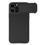 Nillkin Synthetic Fiber S Case iPhone 14 Pro Hülle mit Kameraabdeckung, schwarz