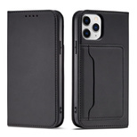 Magnetkartenhülle für iPhone 12 Pro Max Tasche Kartenetui Kartenhalter Schwarz