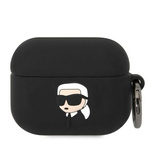 Karl Lagerfeld KLAPRUNIKK AirPods Pro Cover schwarz/schwarz Silikon Karl Head 3D