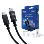 3mk Hyperkabel USB-C / USB-C 100 W 4K 60 Hz 1 m – Schwarz