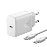 Joyroom JR-TCF11 Schnellladegerät mit einer Leistung von bis zu 25 W + USB-C / USB-C-Kabel 1 m – Weiß