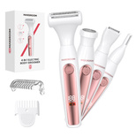 MAXGROOM ZC-T18 multifunctional women's trimmer with replaceable tips - white and pink