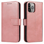 Brieftaschen-Hülle mit Ständer für iPhone 15 Pro Magnethülle – Rosa