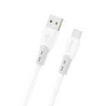 Dudao L25ST 5 A USB-A-auf-USB-C-Kabel mit weichem Silikongeflecht, 1 m – Weiß