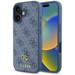 Guess HC PU 4G Small 4G und Classic iPhone 16 MagSafe Hülle - Blau