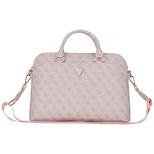 Guess 4G Zipper Pocket Triangle Logo 15&quot; Laptop Bag - Pink