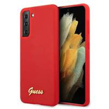 Guess GUHCS21MLSLMGRE S21+ G996 red/red hardcase Silicone Script Metal Logo