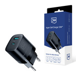 3mk Hyper Charger GaN 33W USB-C USB-A Wandladegerät – Schwarz