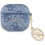 Guess 4G Strass Charm Case für AirPods 4 - Blau