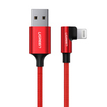 Ugreen US299 60555 abgewinkeltes Lightning /USB-A-MFi-Kabel 2,4 A 1 m – rot