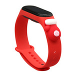 Opaska Strap Xmas do Xiaomi Mi Band 3 / 4 świąteczny silikonowy pasek bransoletka z rękawiczką - czerwona