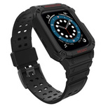 Protect Strap Band Band mit Gehäuse für Apple Watch 7 / SE (41/40 / 38 mm) Gehäuse gepanzerte Uhrenabdeckung schwarz