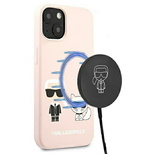 Karl Lagerfeld KLHMP13MSSKCI iPhone 13 6,1" hardcase jasnoróżowy/light pink Silicone Ikonik Karl & Choupette Magsafe