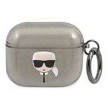 Etui Karl Lagerfeld Glitter Karl's Head na AirPods 3 - czarne