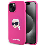 Karl Lagerfeld KLHMP15SSKHPPLF iPhone 15 6.1&quot; fuchsia/fuschia hardcase Silicone Karl Head Print MagSafe