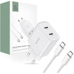 Tech-Protect C20W 2x USB-C PD 20W charger with USB-C / USB-C cable - white