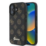 Guess Peony Script MagSafe iPhone 16 Plus Case - Black