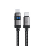 Kabel Acefast C15-03 USB-C - USB-C z wyświetlaczem 480Mb/s 60W 1,2 m - czarny